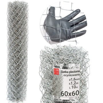 Siatka ogrodzeniowa 1,2m 120cm ocynkowana 60x60x1,6 10mb