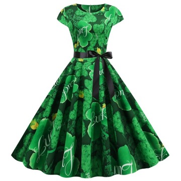 Sukienki damskie duża spódnica Clover 3D Print mody bez rękawów B154-71