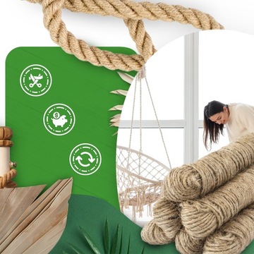 Jutowa Lina Juta Juta Juta Decorative Pailing Drustic Fi 28 мм 10м