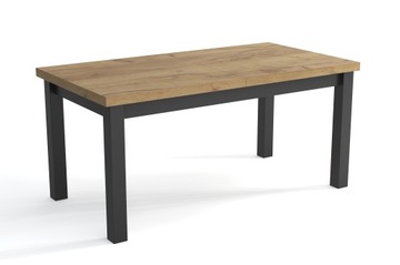 Stół Czarny Rozkładany Blat DĄB CRAFT 80x140/180