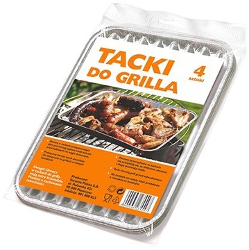 Jednorazowe tacki do grila ALUMINIOWE MAŁE Grosik 4 szt.