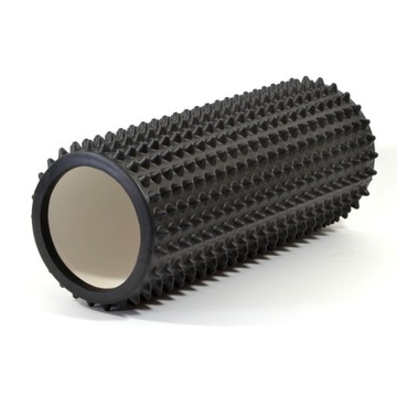 Wałek Roller do ćwiczeń z wypustkami 33x14 cm. czarny