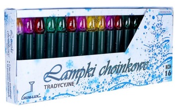 Tradycyjne lampki choinkowe świeczki 3W zielone na żabki 16 sztuk