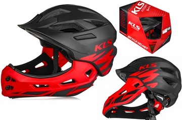 KASK ROWEROWY DZIECIĘCY KELLYS SPROUT ANTRACYT ZE SZCZĘKĄ FULL-FACE XS47-52