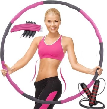 Hula hop fitness cardio składane 8-elementowe ø 90 cm XL + skakanka trening