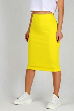 S TUBA YELLOW приталенная юбка-карандаш миди, плотная вязка 36
