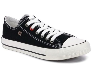 Trampki klasyczne czarne niskie sznurowane Big Star T274023 39