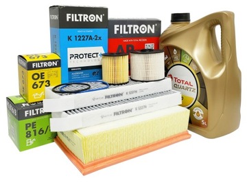 CITROEN DS5 2.0HDI 136 163 FILTRY TOTAL 5W30 5L.