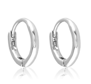 KOLCZYKI SREBRNE KÓŁKA 10 mm RODOWANE