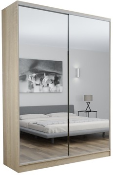 SZAFA PRZESUWNA GARDEROBA - 2D DALLAS 170x250 CM LUSTRO P DĄB SONOMA