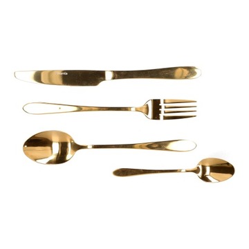 Золотые столовые приборы SET 4 SET ABELE 16 предметов HOMLA