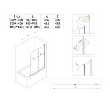 Nawanne Screen Pr04 Black 90x140 см 6 мм