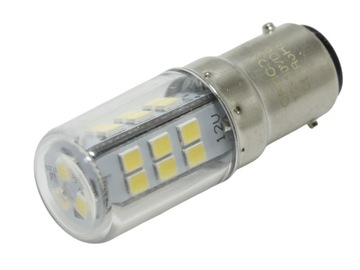Żarówka LED Ba15d 3W 12V 24V DC Biały Zimny 6000K