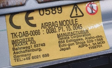 ULOŽENÍ AIRBAG ŘIDIČE MAZDA RX-8