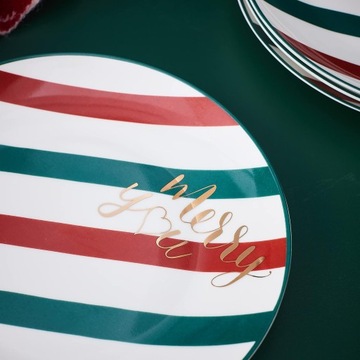 Рождественские десертные тарелки Салатные тарелки Набор из 4 шт., 20 см