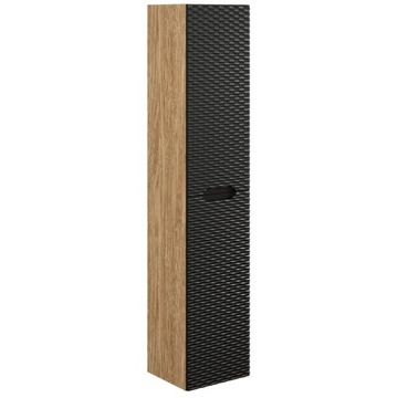 Wysoki RYFLOWANY słupek łazienkowy OCEAN BLACK 80-02 DĄB OLEJOWANY / CZARNY