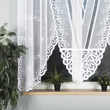 PANEL AŻUR V-KA GOTOWA FIRANKA ŻAKARDOWA BIAŁA