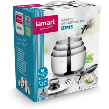 KIMS LT1009 НАБОР ГОРШКОВ LAMART, 5 ГОРШКОВ ДЛЯ ДУХОВКИ
