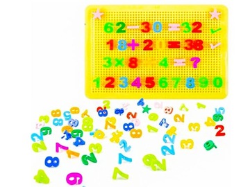 UKŁADANKA GUZIKOWA PUZZLE PINEZKI MOZAIKA EDUKACYJNA LICZBY CYFERKI
