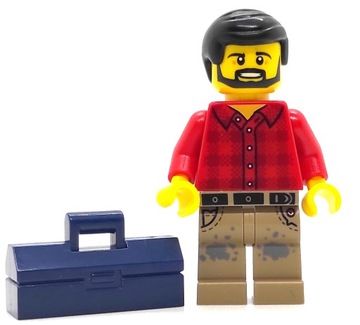 LEGO Minifigurka Dozorca ze Skrzynką BAM,NOWE