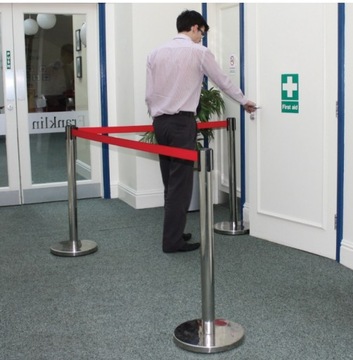 СТОЛБ БАРЬЕРНЫЙ С РУКАННОЙ ЛЕНТОЙ, ОТЕЛЬ ХРОМ, 2 шт.