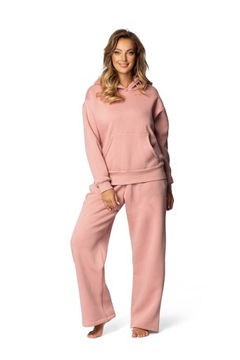 CIEPŁY GRUBY DRES KOMPLET DK-K-B9 BAWEŁNA PUDER XL