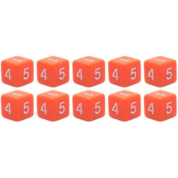 ZESTAW 10 KOSTEK K6 RPG KOŚĆ SZEŚCIOŚCIENNA POMARAŃCZOWA 1,6 CM