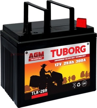 Akumulator ŻELOWY KOSIARKA TRAKTOREK Tuborg TLA-28R AGM 28Ah 300A P+ U1R