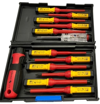 HOGERT HT1S997 Набор изолированных отверток для электриков 1000В S2 13 шт.