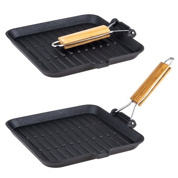 PATELNIA GRILLOWA 24 cm ŻELIWNA INDUKCJA GAZ GRILL