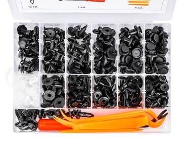 НАБОР АВТОМОБИЛЬНЫХ ЗАЖИМОВ, ЗАЖИМЫ ДЛЯ ОБИВКИ, ШПИЛЬКИ, ЛОЖКИ, ЧЕХОЛЫ, 230 шт. запонки