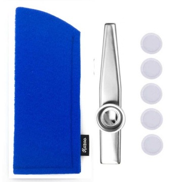 Srebrne KAZOO Kobaltowe ETUI + MEMBRANY