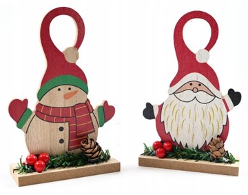 САНТА СНЕГОВИК РОЖДЕСТВЕНСКИЕ УКРАШЕНИЯ ДЕРЕВЯННАЯ ФИГУРКА РАЗЛИЧНЫЕ ДИЗАЙНЫ