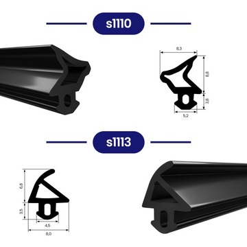 Уплотнитель оконный Уплотнители окон ПВХ Черный PANORAMA S-232 100м