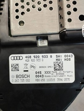 AUDI A6 C7 4G 2.0 TDI PŘÍSTROJOVÁ DESKA BUDÍKY 4G8920933Q