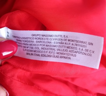 Massimo Dutti elegancka czerwona sukienka jedwabna jedwab pure silk