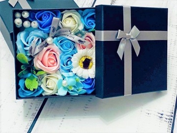 Flower box z mydlanych róż, Flowerbox róże mydlane