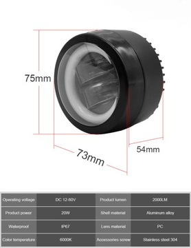 ГАЛОГЕННАЯ ФАРА СВЕТОДИОДНАЯ ЛАМПА CREE RING МОТОЦИКЛ x2