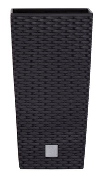 БОЛЬШОЙ УЛИЧНЫЙ ЦВЕТОЧНЫЙ ГОРШОК ИЗ РОТЕГА, АНТРАЦИТОВЫЙ, СО ВСТАВКОЙ В КРЫШКУ