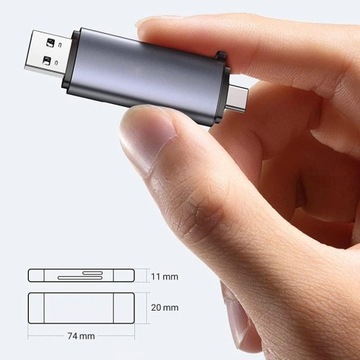 Устройство чтения карт SD microSD TF 2 в 1 USB 3.0 USB-C 5 Гбит/с