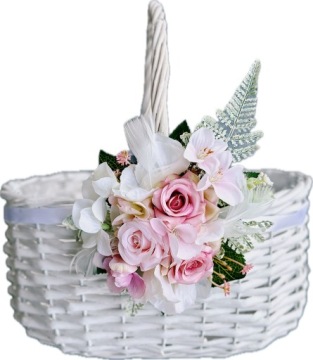 OZDOBA NA KOSZYK WIELKANOCNY STROIK DEKORACJA ŚWIĘCONKA WIELKANOC RÓŻ