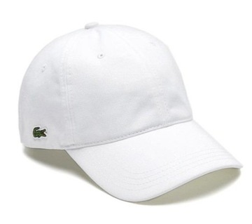 Czapka z daszkiem męska LACOSTE biała z małym logo