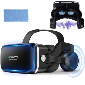 OKULARY VR Z ZESTAWEM SŁUCHAWKOWYM DO SMARTFONY Z SYSTEMEM ANDROID/IPHONE