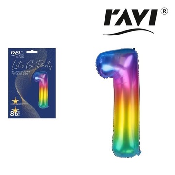 BALON FOLIOWY na hel CYFRA 1 KOLOR 86CM