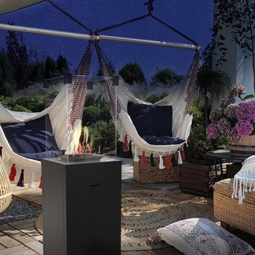 OGRZEWACZ GAZOWY PATIO SLIM CZARNY + BIOKOMINEK