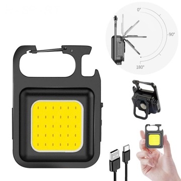 Lampka LED mini latarka otwieracz brelok USB
