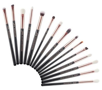 Набор из 15 кистей для глаз Jessup T157 Черный/Розовый