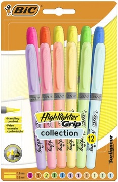 BIC Markery Pastelowe do Szkoły 12 Kolorów WYDAJNE