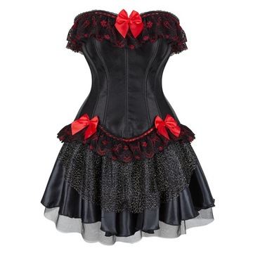Vintage Lace Corset Dress Women Sexy Satin Corset