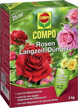 NAWÓZ DLA RÓŻ COMPO DŁUGO TERMINOWY DO KRZEWÓW KWITNĄCYCH 2 KG